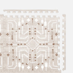 Play Mat in Oatmeal Floral Persian / 4x6