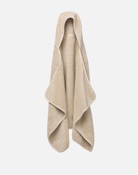 The Ribbed Hooded Towel in Oatmeal