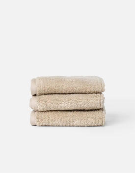 The Ribbed Washcloth in Oatmeal / 3 Pack