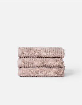 The Ribbed Washcloth in Rose / 3 Pack