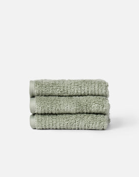 The Ribbed Washcloth in Sage / 3 Pack