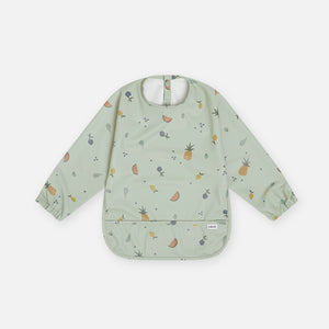 Smock Bib in 6mo - 2yrs / Fruit Print Sage