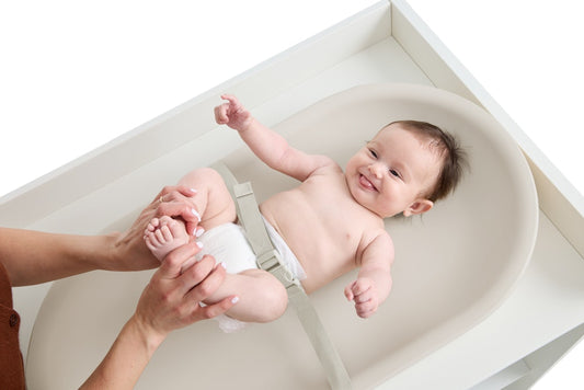 Baby on Lalo's Wipeable Changing Pad