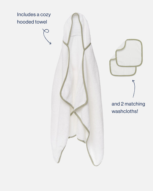 The Hooded Towel + 2 Washcloth Set