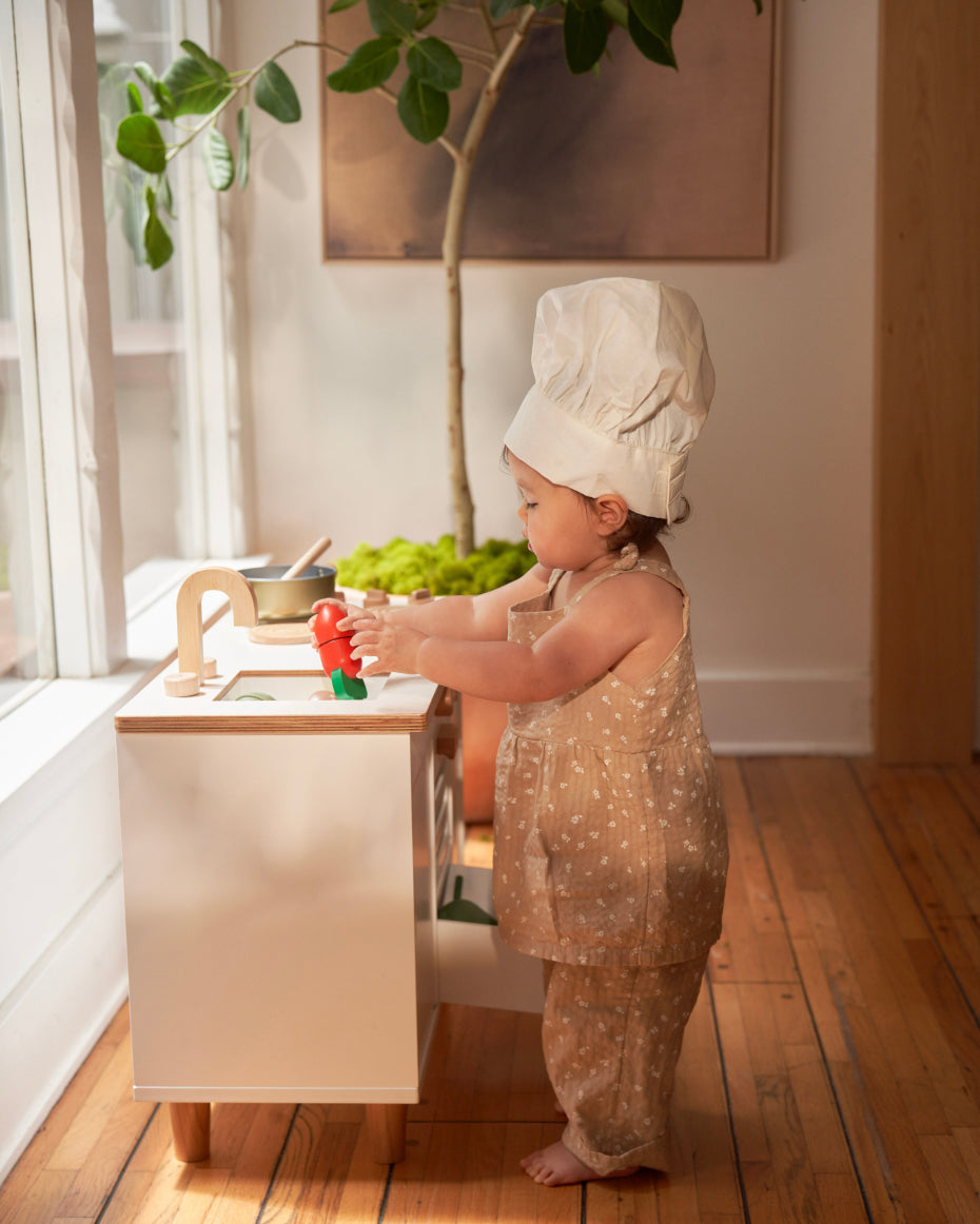 The Play Kitchen + Complete Chef Set at Lalo