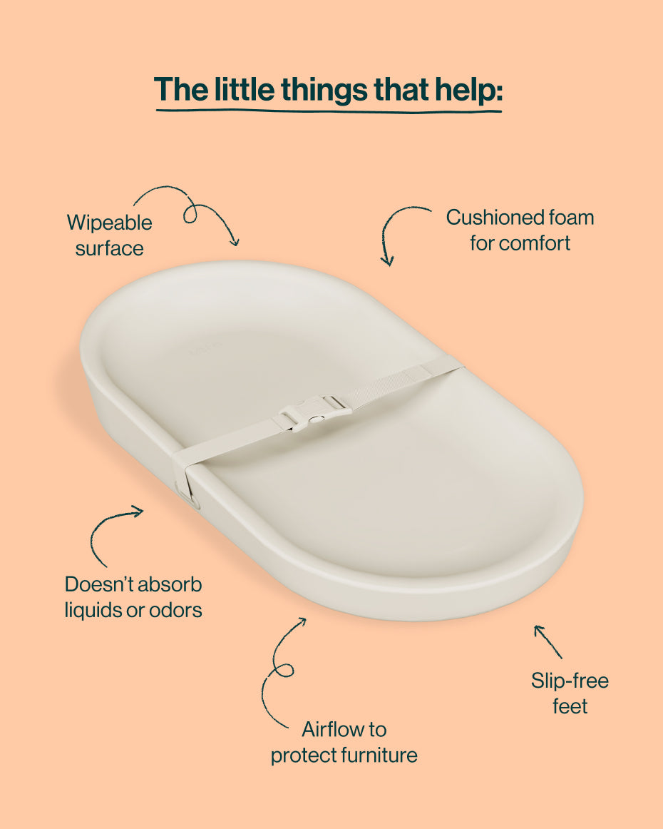 Lalo | Wipeable Changing Pad | Waterproof & No Covers Needed