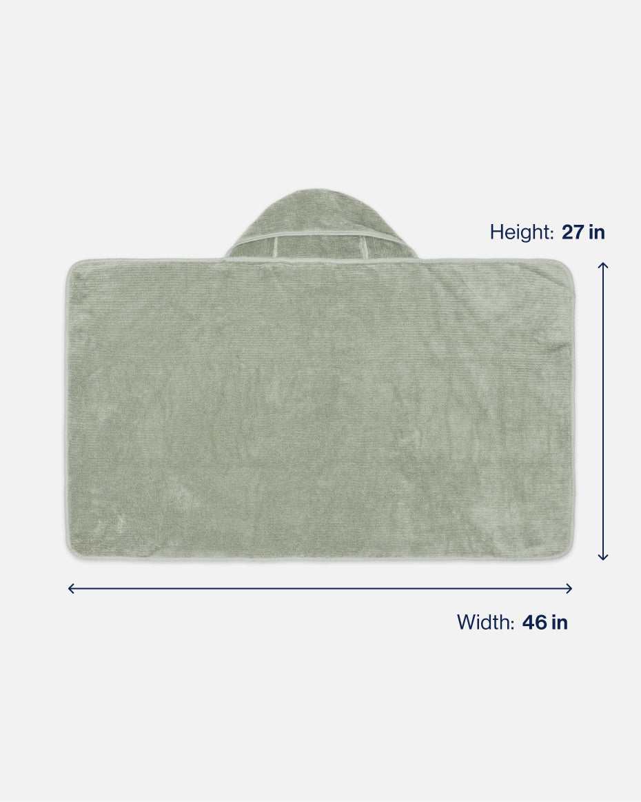The Ribbed Hooded Towel - Sage Green