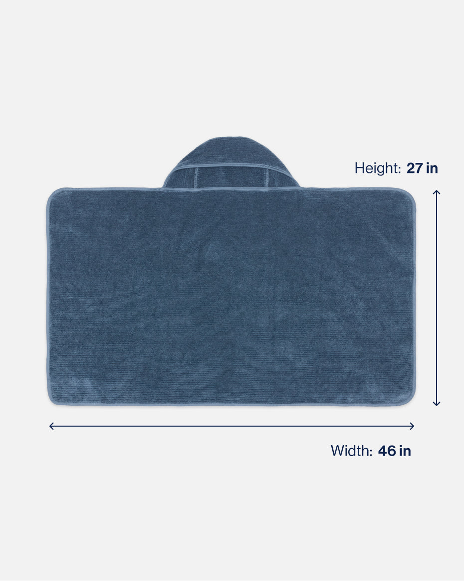 The Ribbed Hooded Towel - Slate Blue