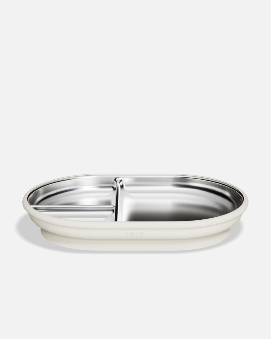 best suction plate for stokke Lalo Stainless Steel Suction Plate in Oatmeal Size 5.1" x 5.1" x 2.6"