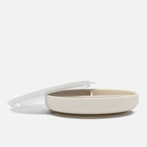 Suction Plate + Lid in Oatmeal / 1 Pack