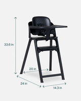 lalo2.0_licorice,licorice|high-chair,licorice|7-in-1-high-chair, 33.6" H, 20" W, 24" D