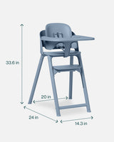 lalo2.0_slate,slate|high-chair,slate|7-in-1-high-chair, 33.6" H, 20" W, 24" D
