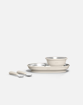 Stainless Mealtime Essentials - 4pc Set in Oatmeal