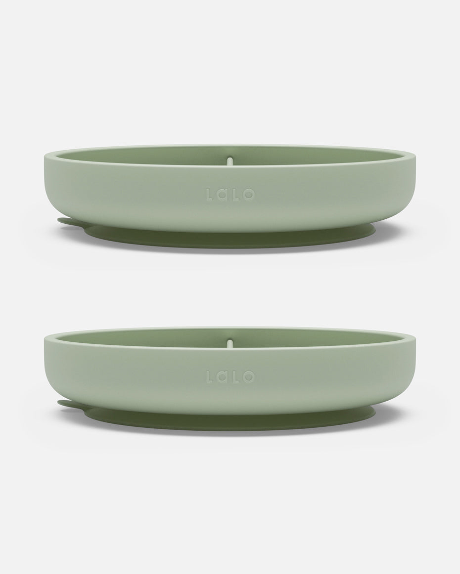 AEIOU Suction Bowl with Lid - Sage